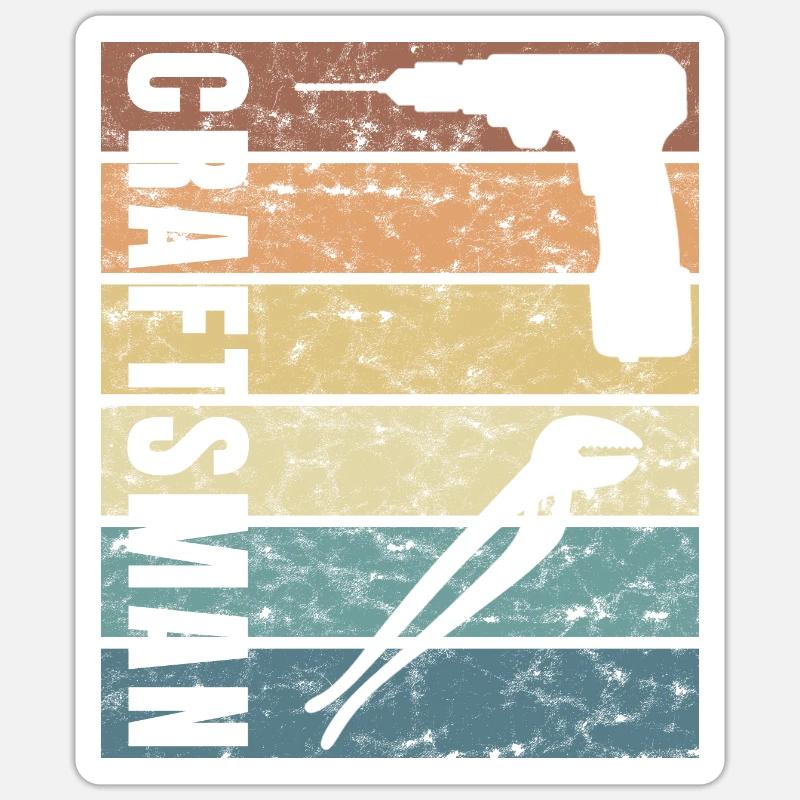 Handwerker Leidenschaft Crunge Effekt Sticker Größe S (10 x 10 cm)