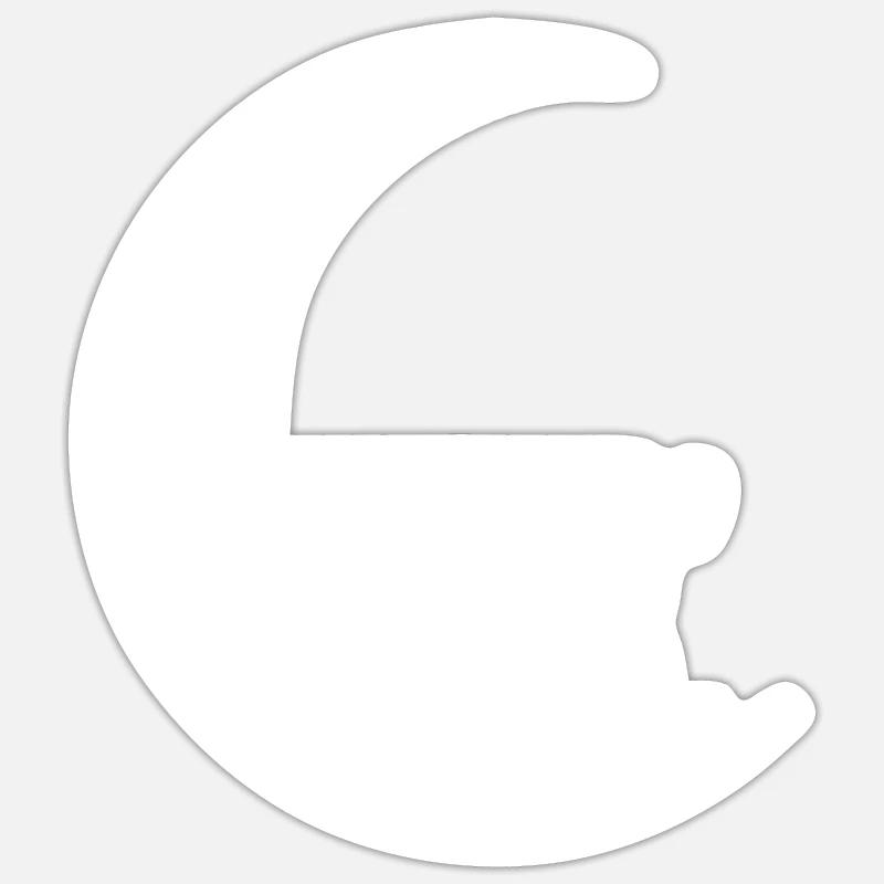Crescent Moon - Dart player - - Sticker size S (10 x 10 cm) - white matte
