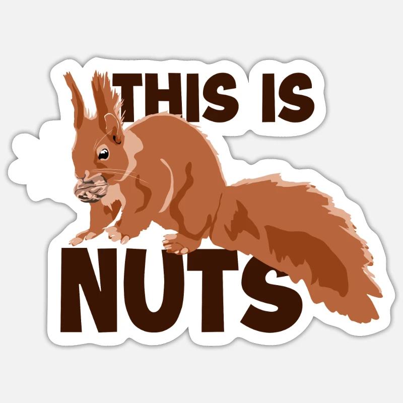 This Is Nuts Fuchshörnchen Grauhörnchen Sticker Größe S (10 x 10 cm)