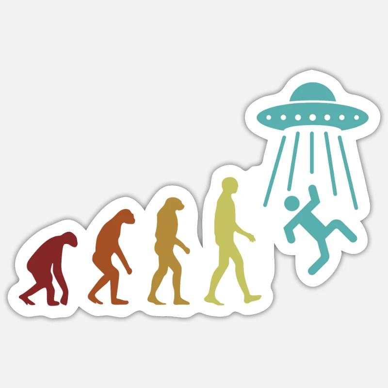 Alien Evolution Außerirdischer Ufo Conspiracy Sticker size S (10 x 10 cm)