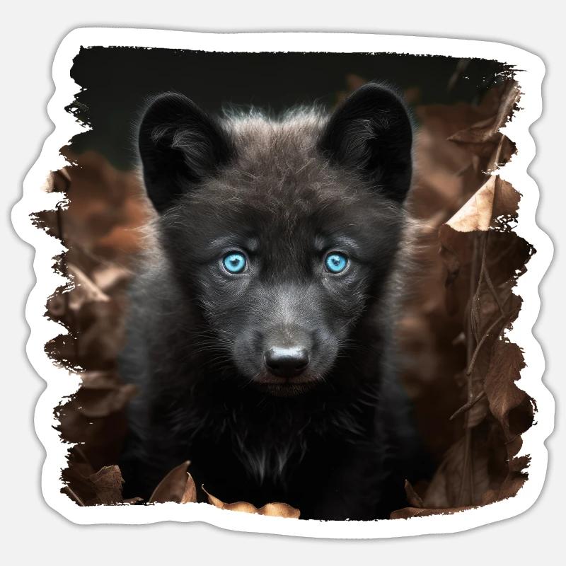 Wölfe realistic Wolf - Sticker Größe S (10 x 10 cm) - Mattweiß