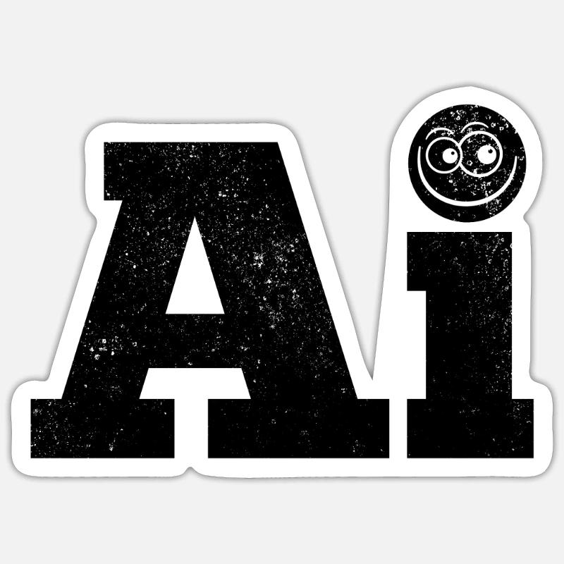 Funny Ai Artificial Intelligence - Sticker Größe S (10 x 10 cm) - Mattweiß