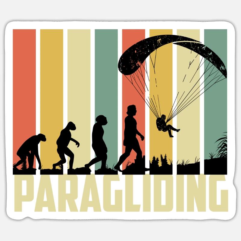 Gleitschirmfliegen Evolution Paragleiter Sticker Größe S (10 x 10 cm)