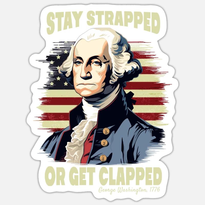 Angeschnallt bleiben oder geklatscht werden George Sticker Größe S (10 x 10 cm)