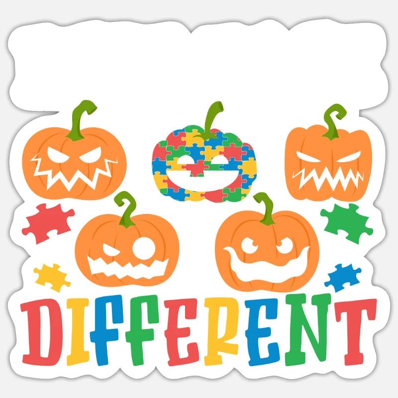 Autismus Halloween Süßes oder Saures Autismus-Bewusstsein Sticker Größe S (10 x 10 cm)