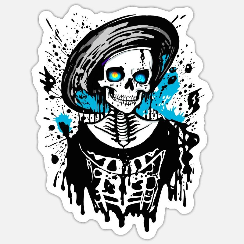 Lady Bones Sticker Größe S (10 x 10 cm)