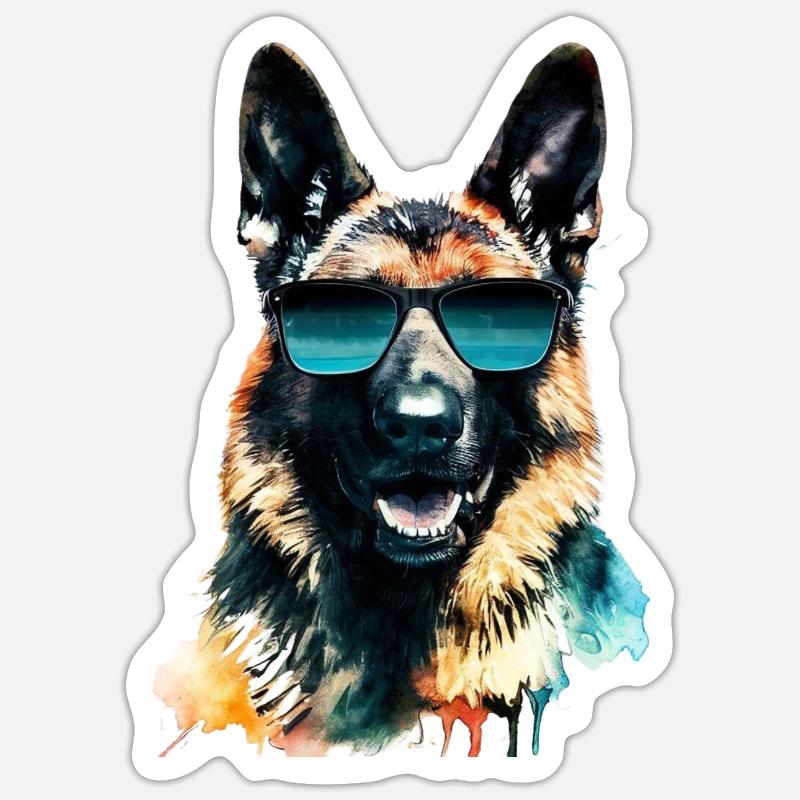 Deutscher Schäferhund Sticker Größe S (10 x 10 cm)
