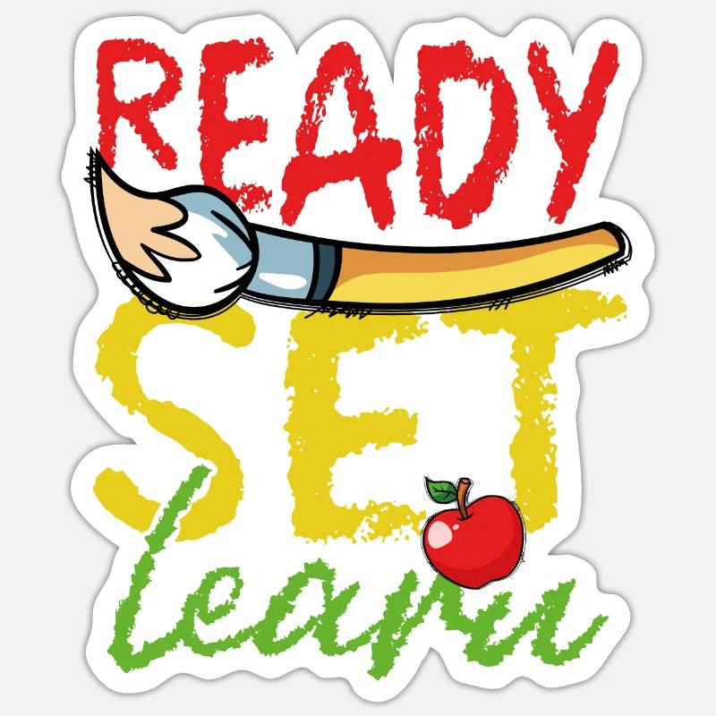 Ready-to-use learning set in white - Sticker size S (10 x 10 cm) - white matte