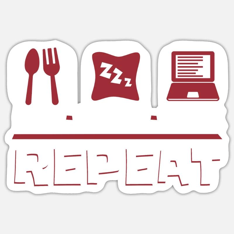 Eat Sleep Hack Repeat Social Engineering Phishing Sticker size S (10 x 10 cm)