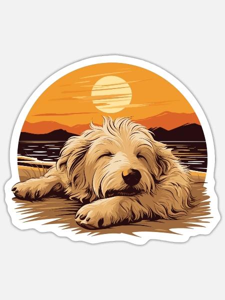 Maremmen Abruzzen Schäferhund Maremmano Abruzzese - Sticker Größe S (10 x 10 cm) - Mattweiß