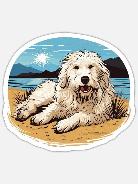 Maremmen Abruzzen Schäferhund Maremmano Abruzzese - Sticker Größe S (10 x 10 cm) - Mattweiß