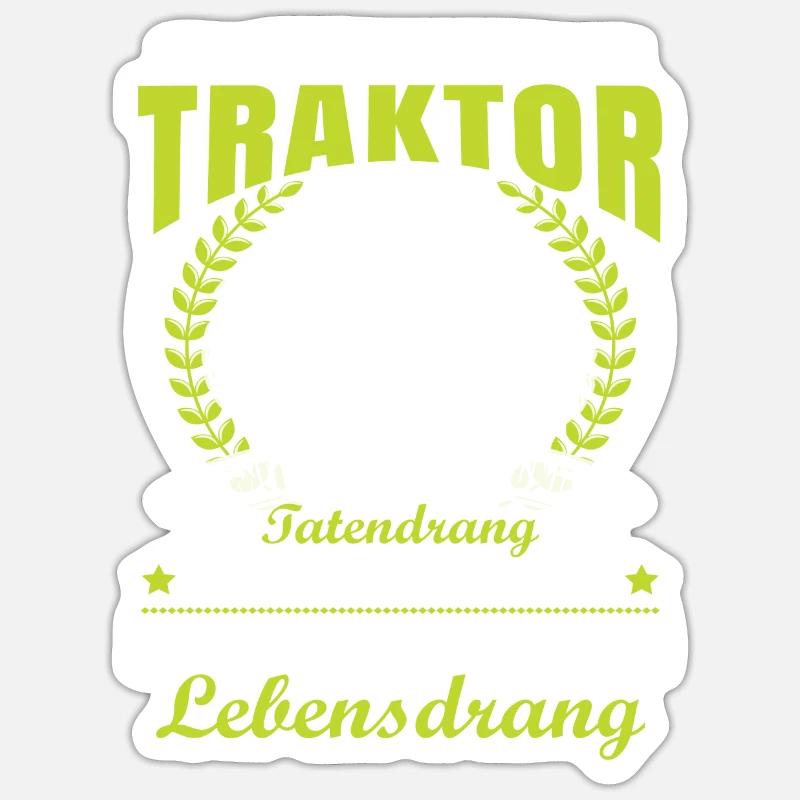 Traktorfahrer Sprüche Schlepper - Sticker Größe S (10 x 10 cm) - Mattweiß