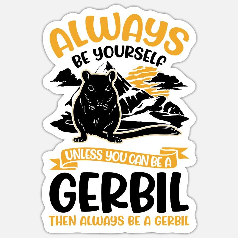 Gerbille Cadeau Rat de course Gerbille Sticker taille S (10 x 10 cm)