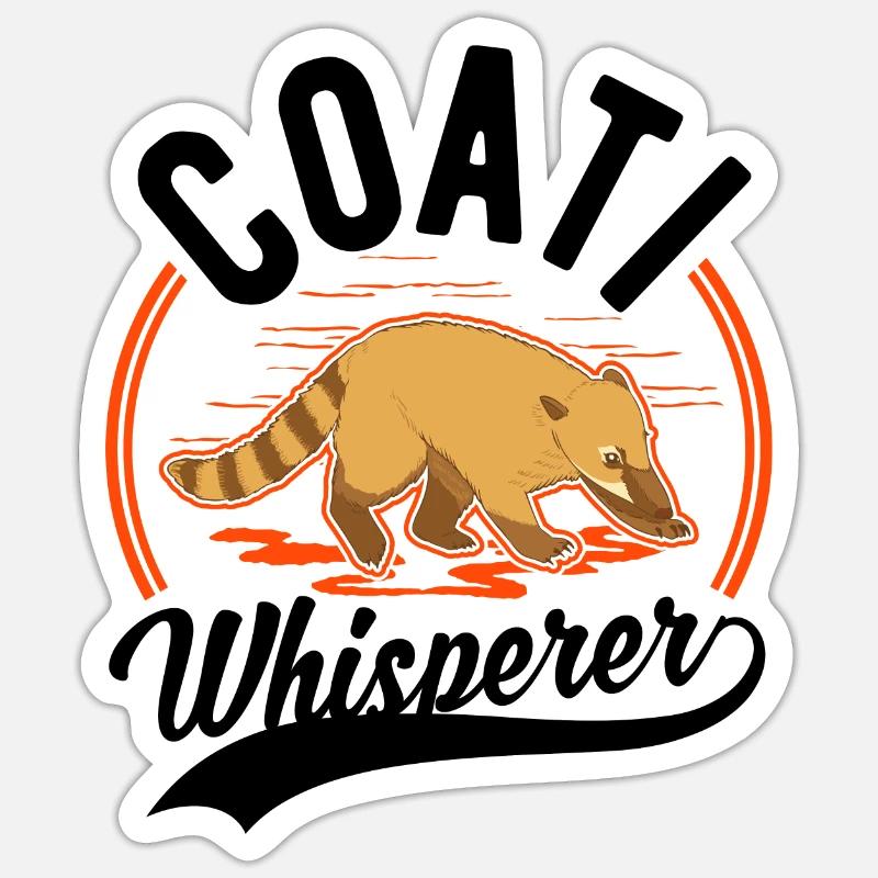 Coati Whisperer Proboscis Bear Coati - Sticker size S (10 x 10 cm) - white matte