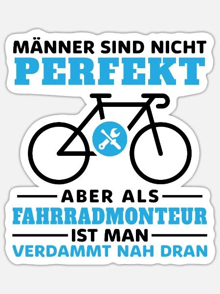 Fahrradwerkstatt Fahrradmonteur Fahrrad - Sticker Größe S (10 x 10 cm) - Mattweiß