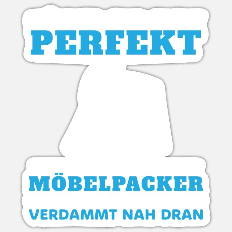 Möbelpacker Umzugshelfer Geschenkhumor - Sticker Größe S (10 x 10 cm) - Mattweiß
