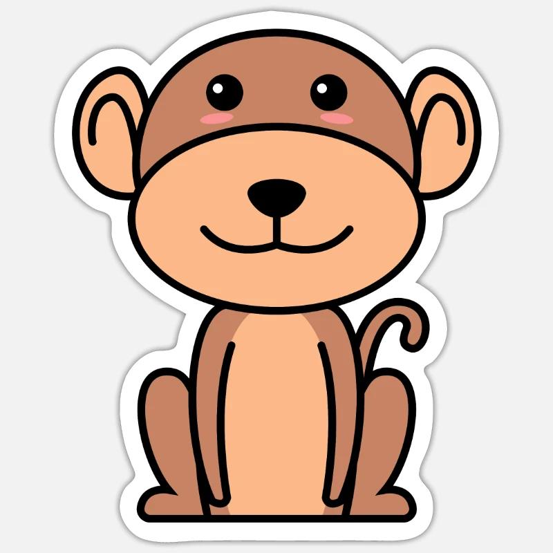 Affe Comic Tier Sticker Größe S (10 x 10 cm)