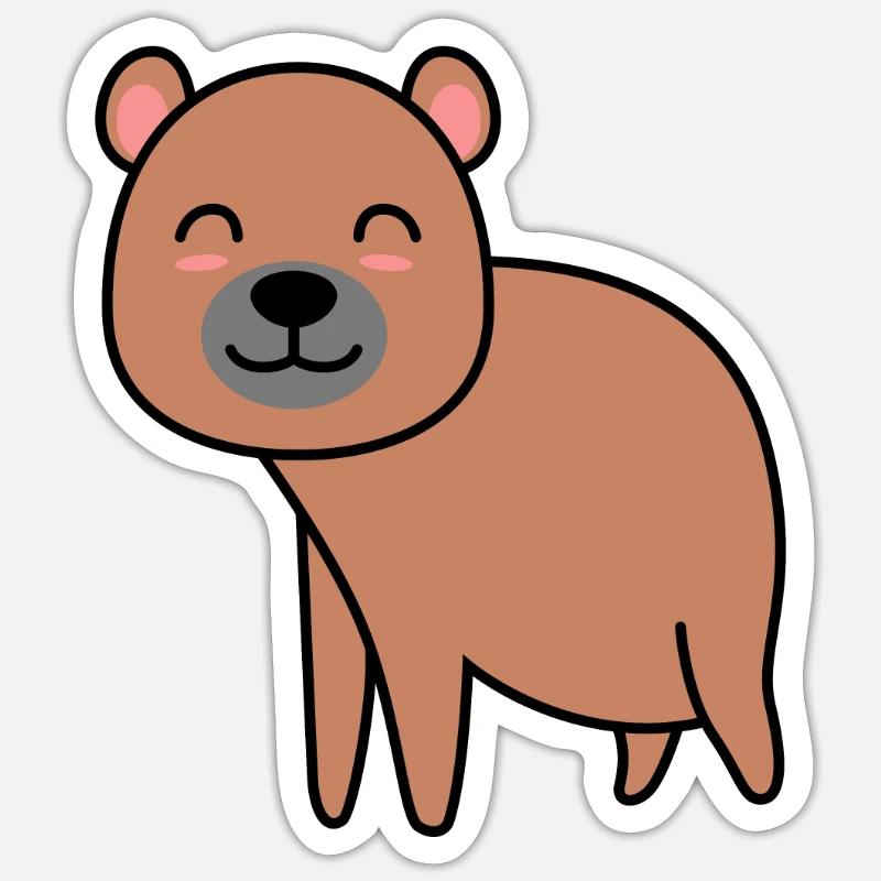 Bande dessinée Ours - Sticker taille S (10 x 10 cm) - blanc mat