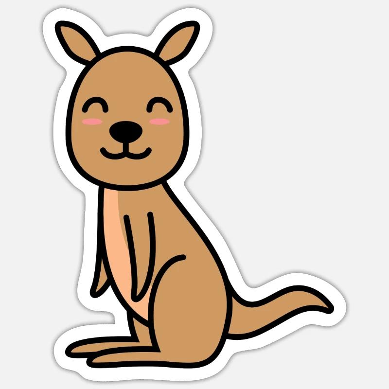 Kangaroo Comic - Sticker Größe S (10 x 10 cm) - Mattweiß