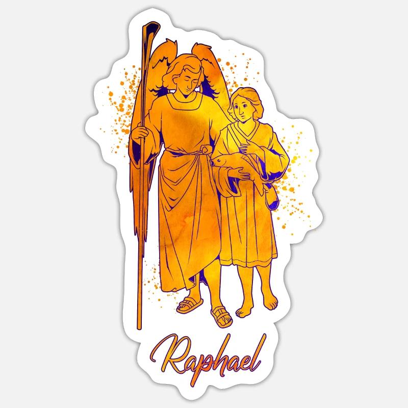Erzengel Raphael - Sticker Größe S (10 x 10 cm) - Mattweiß