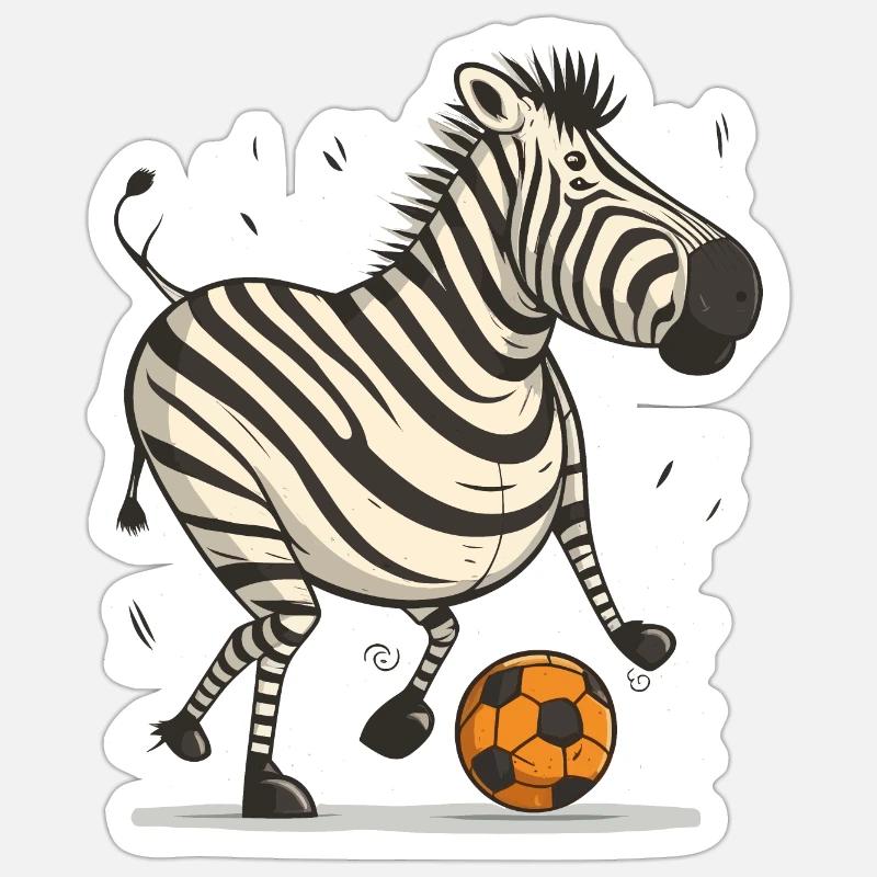 Zebra Soccer Star - Sticker taille S (10 x 10 cm) - blanc mat