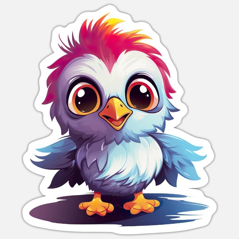 Poulet Bébé - Sticker taille S (10 x 10 cm) - blanc mat