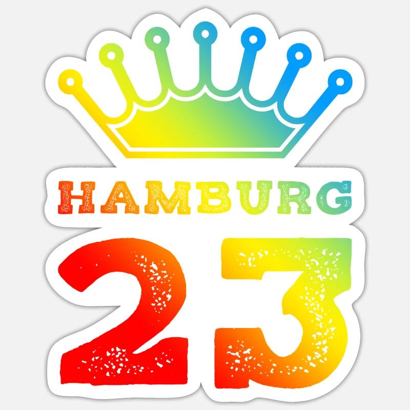 Hambourg 23 Maillot 2023 - Sticker taille S (10 x 10 cm) - blanc mat