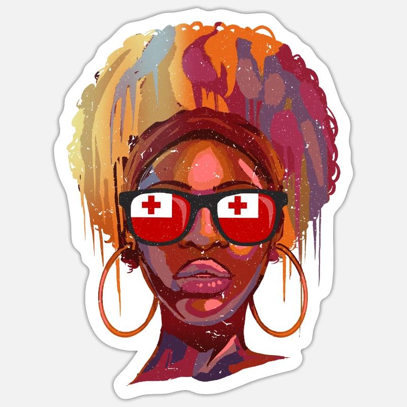 Tonga - Sticker size S (10 x 10 cm) - white matte