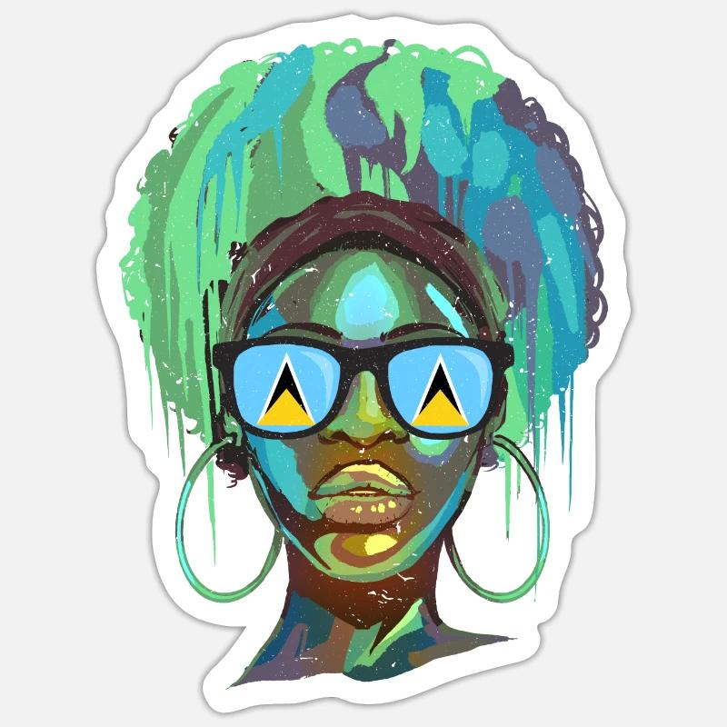 Saint Lucia - Sticker size S (10 x 10 cm) - white matte