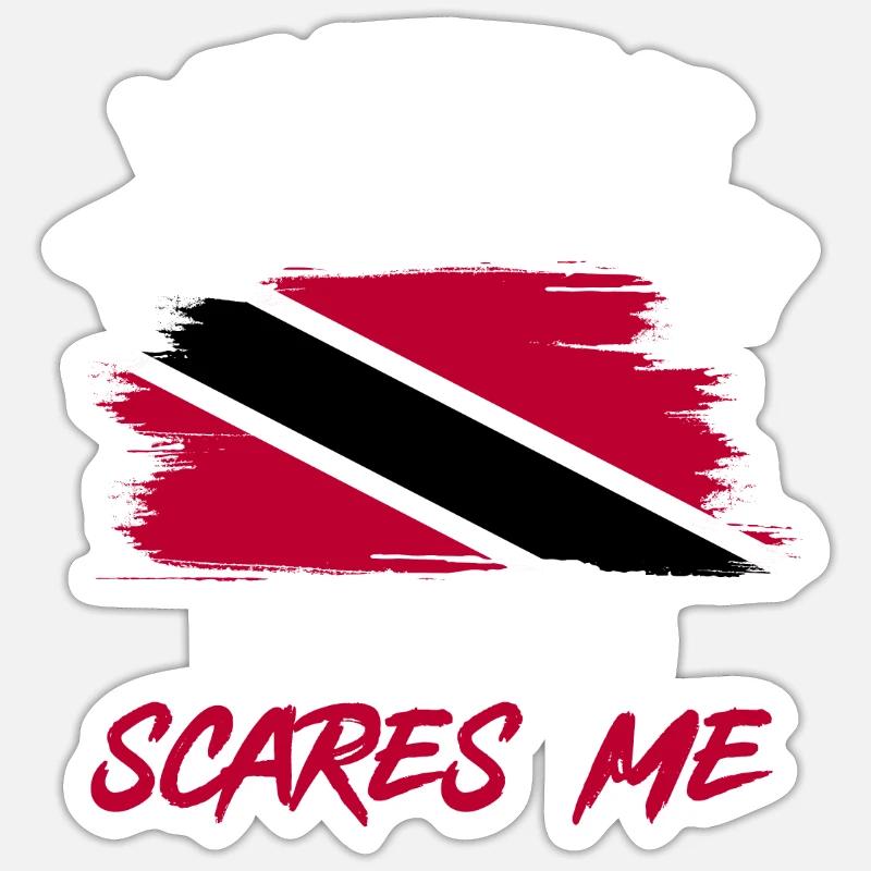Drapeau de Trinité-et-Tobago - Sticker taille S (10 x 10 cm) - blanc mat