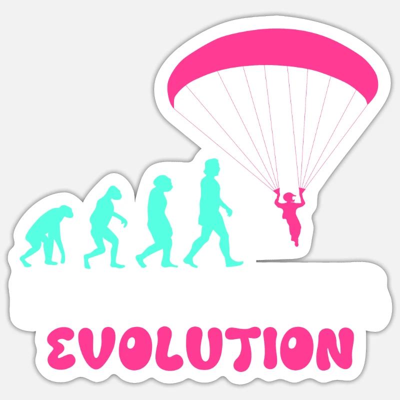Paragliding Evolution Paraglider Girls - Sticker size S (10 x 10 cm) - white matte