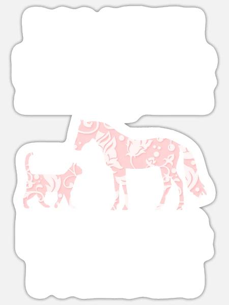 Katzen Pferdeliebhaber Katzenliebhaber Pferde - Sticker Größe S (10 x 10 cm) - Mattweiß