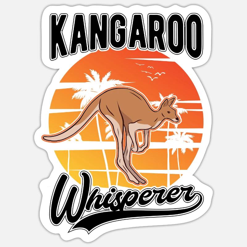 Känguru Flüsterer Australien Kangaroo - Sticker Größe S (10 x 10 cm) - Mattweiß
