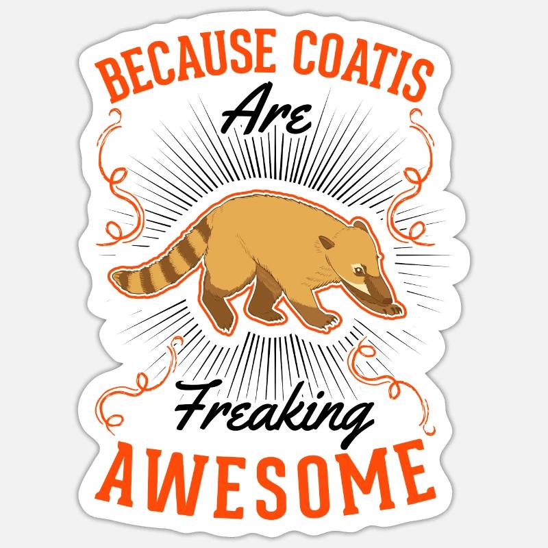 Coati Cadeau Proboscis Bear Coati - Sticker taille S (10 x 10 cm) - blanc mat