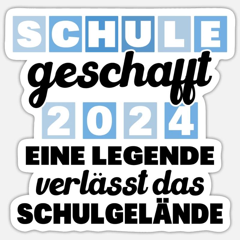Abschlussabschluss Realschule Grundschule 2024 - Sticker Größe S (10 x 10 cm) - Mattweiß