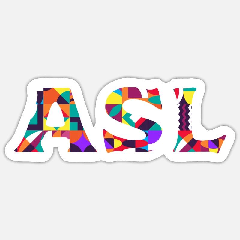 Deaf Pride ASL - Sticker size S (10 x 10 cm) - white matte