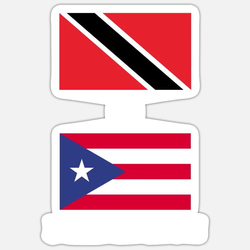 Drapeau de Trinité-et-Tobago - Sticker taille S (10 x 10 cm) - blanc mat