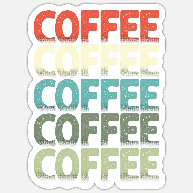 Café Café Café - Sticker taille S (10 x 10 cm) - blanc mat