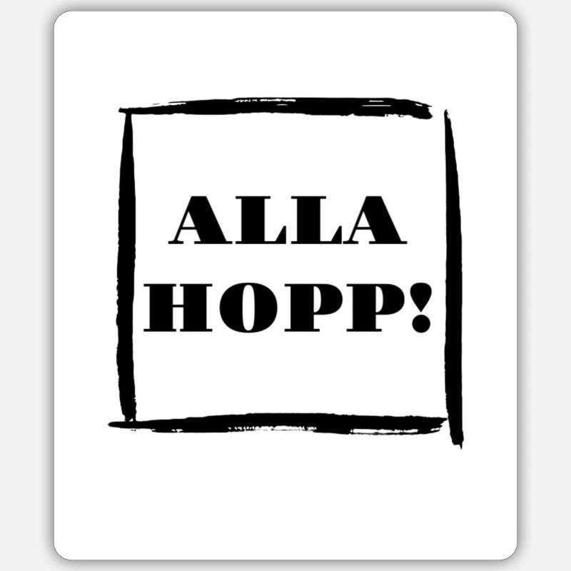 Alla Hopp - Sticker Größe S (10 x 10 cm) - Mattweiß
