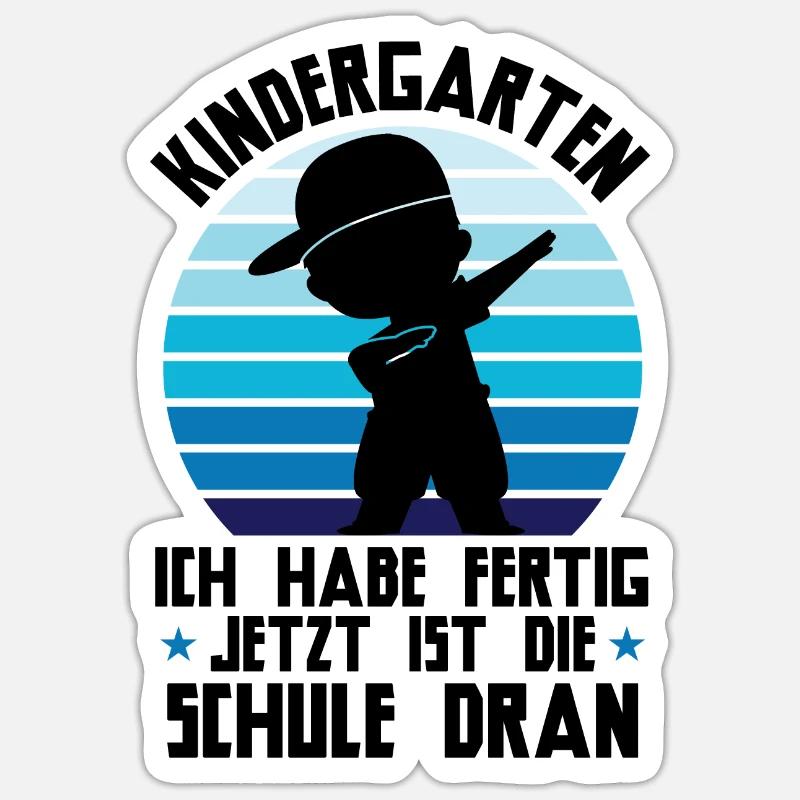Schulkind Dabbing Schulbeginn Geschenk - Sticker Größe S (10 x 10 cm) - Mattweiß