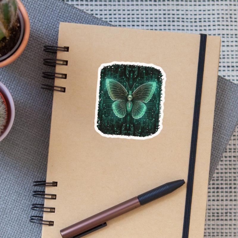Programmierung PC Programm Code Schmetterling Sticker Größe S (10 x 10 cm)