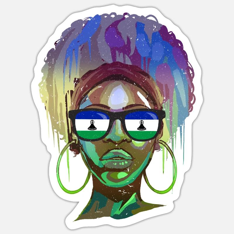 Lesotho - Sticker size S (10 x 10 cm) - white matte