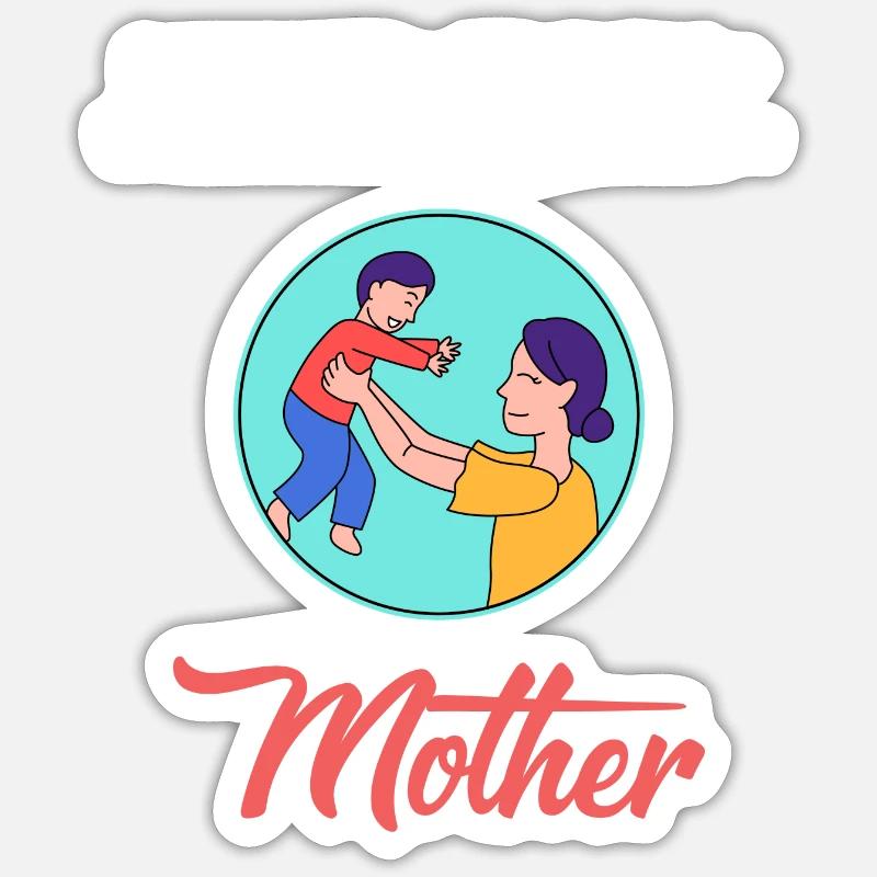 Muttertag Starkes Design Sticker Größe S (10 x 10 cm)
