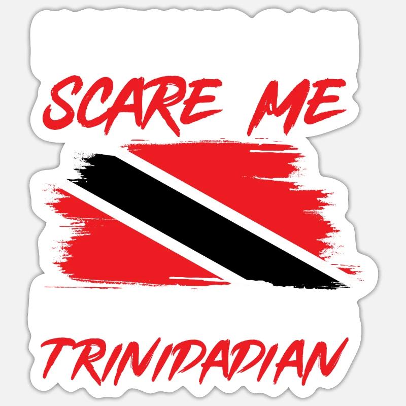 Drapeau de Trinité-et-Tobago - Sticker taille S (10 x 10 cm) - blanc mat
