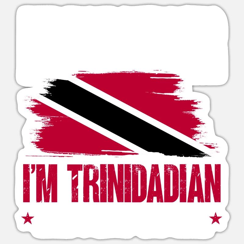 Drapeau de Trinité-et-Tobago - Sticker taille S (10 x 10 cm) - blanc mat