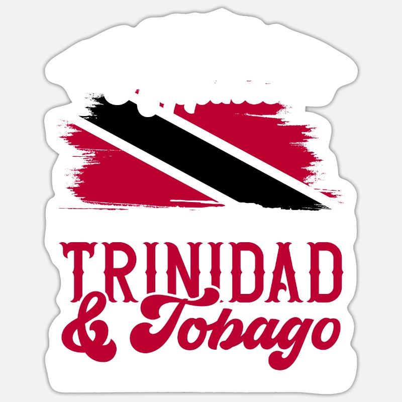 Drapeau de Trinité-et-Tobago - Sticker taille S (10 x 10 cm) - blanc mat