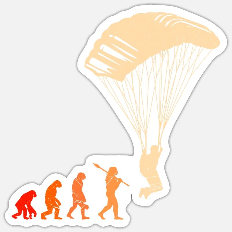 Paragliding Evolution Gleitschirmfliegen Sticker Größe S (10 x 10 cm)