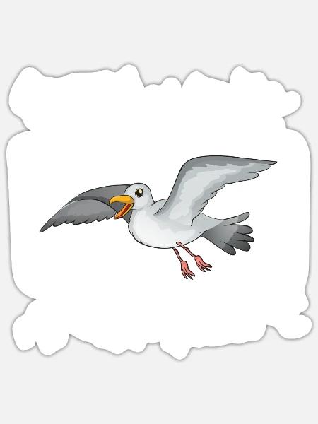 Moin Moin Moin Norddeutschland Shirt Vogelfreund - Sticker Größe S (10 x 10 cm) - Mattweiß