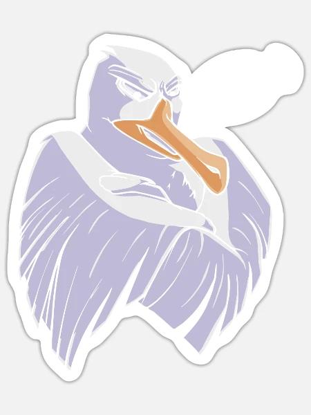 Möwen stur NOPE! Küstenvogel Möwe Vogel - Sticker Größe S (10 x 10 cm) - Mattweiß