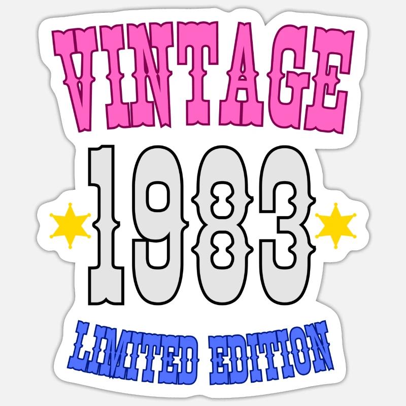 Millésime 1983 édition limitée. - Sticker taille S (10 x 10 cm) - blanc mat